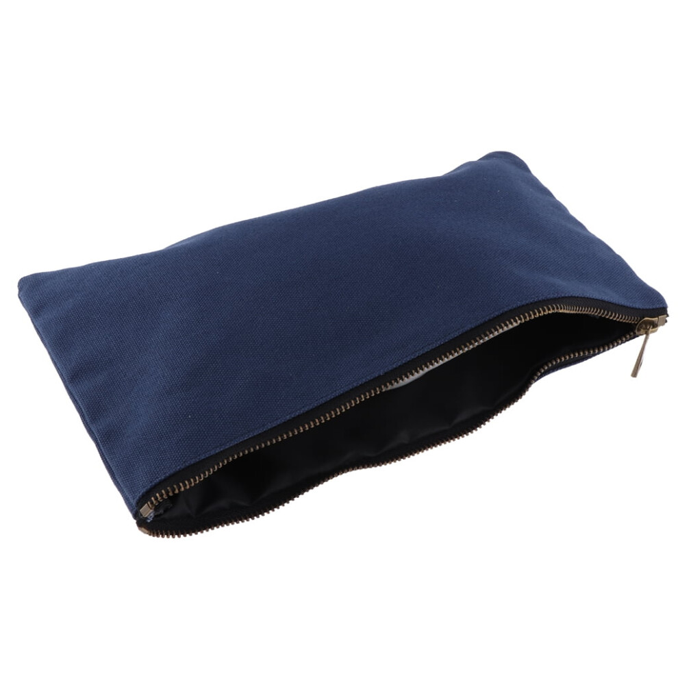 Canvas Zipper Tool Bag, 12.2X6.5inch Utility Bag, Heavy Duty Metal Zipper Tool Pouch, Durable Storage And Organizer Tote Bag Blue 9071309738384