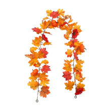 Guirlande de feuilles d'érable artificielles Twfbrm, 1,74 m, décoration d'automne avec citrouille, compatible avec une vigne de feuillage d'automne
