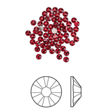 Swarovski platte strass-steentjes, 2,1-2,3 mm, scharlakenrood, verpakking van 20 stuks rood