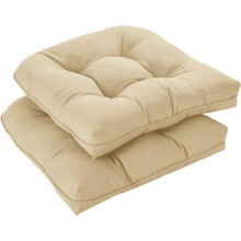 Coussins d'assise d'extérieur imperméables en mousse à mémoire de forme en U Totf, beige uni (lot de 2)
