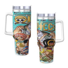 Gobelet isotherme One Pi-E-Ce 40 oz H2.0 en acier inoxydable avec couvercle et paille pour eau, thé glacé, café ou smoothie.