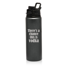 Bouteille de voyage en aluminium de 740 ml (25 oz) pour le sport - Il y a des chances que ce soit de la vodka (au charbon)