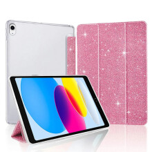 Hülle kompatibel mit iPad (5.–10. Generation), iPad Mini, iPad Air; Smart Sleep/Wake, Glitzerpink, kompatibel mit iPad 11 (2024)