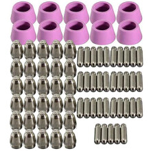 Kit de 100 consommables pour machine de découpe plasma AG60 et SG55 (embout de torche plasma, électrodes, etc.).