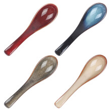 Lot de 4 cuillères japonaises décoratives pour remuer le porridge, cuillères à porridge créatives et raffinées en céramique