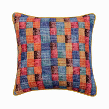 Housse de coussin personnalisĂ©e, coussin dĂ©coratif orange 35,5 x 35,5 cm pour canapĂ©, housse de coussin Ă carreaux en toile de jute, motif Ă