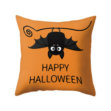 Housse de coussin d'Halloween, compatible avec un coussin lombaire de voiture, coussin citrouille pour canapé, bureau et salon, cadeau d'Halloween