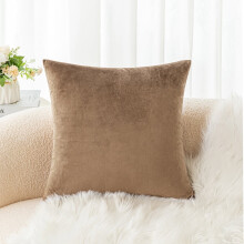 Housse de coussin décorative carrée en velours ultra doux Cterwk, épaisse et unie, pour canapé ou salon, 61 x 61 cm (24 x 24 pouces).