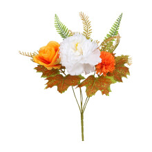 Bouquet de fleurs artificielles d'automne avec roses et tournesols, centre de table pour mariage ou Thanksgiving, compatible avec Elapind