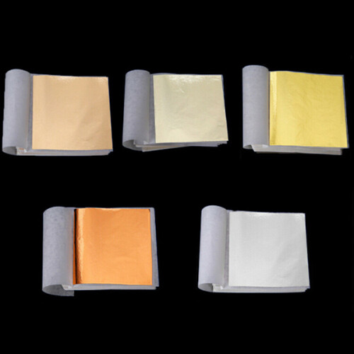 100 Sheets Gold Foil Gilding Crafts Craft Paper Silver 2