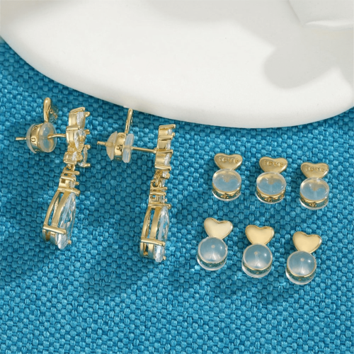 8PCS Earring Backs for -Ears, Earring Lifter Backs Replacements for Heavy Earrings,Gold 2