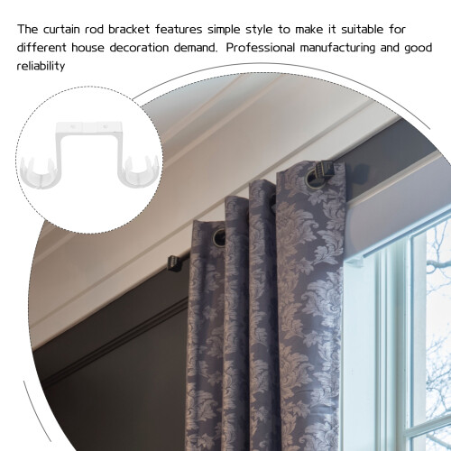 Curtain Rod Bracket Bar Holder Drapery Brackets Hooks Ceiling Mount Racks Double 1