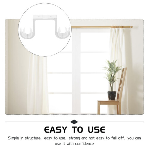 Curtain Rod Bracket Bar Holder Drapery Brackets Hooks Ceiling Mount Racks Double 2