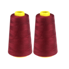 Xubond Crochet Yarn Household Color Polyester Sewing Thread Pagoda 2PC 2300 Yards fabric Red Knitting