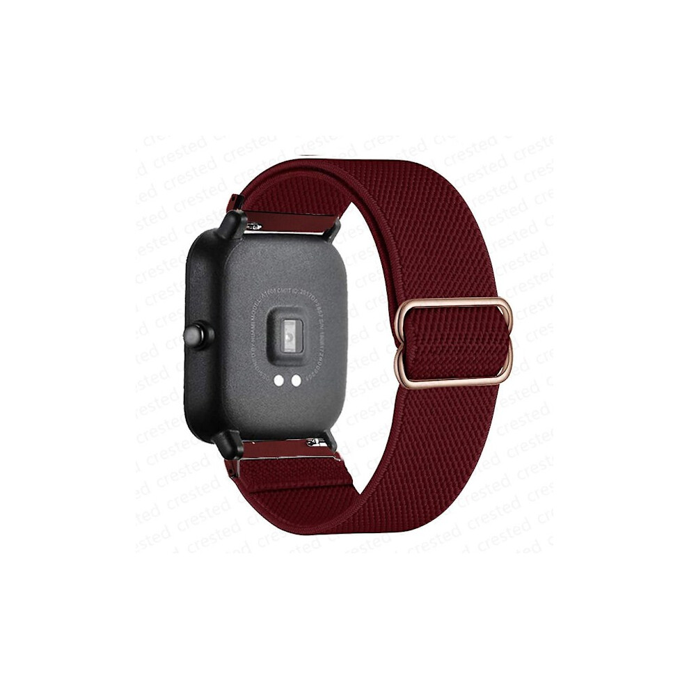 20Mm/22Mm Nylon Elastic Band Compatible With Amazfit Gts 4/2/2E/3/Mini, Gtr 4/3/Pro/2, Bips R1/R2, Stratos 47Mm - Wine Red 9083649021835