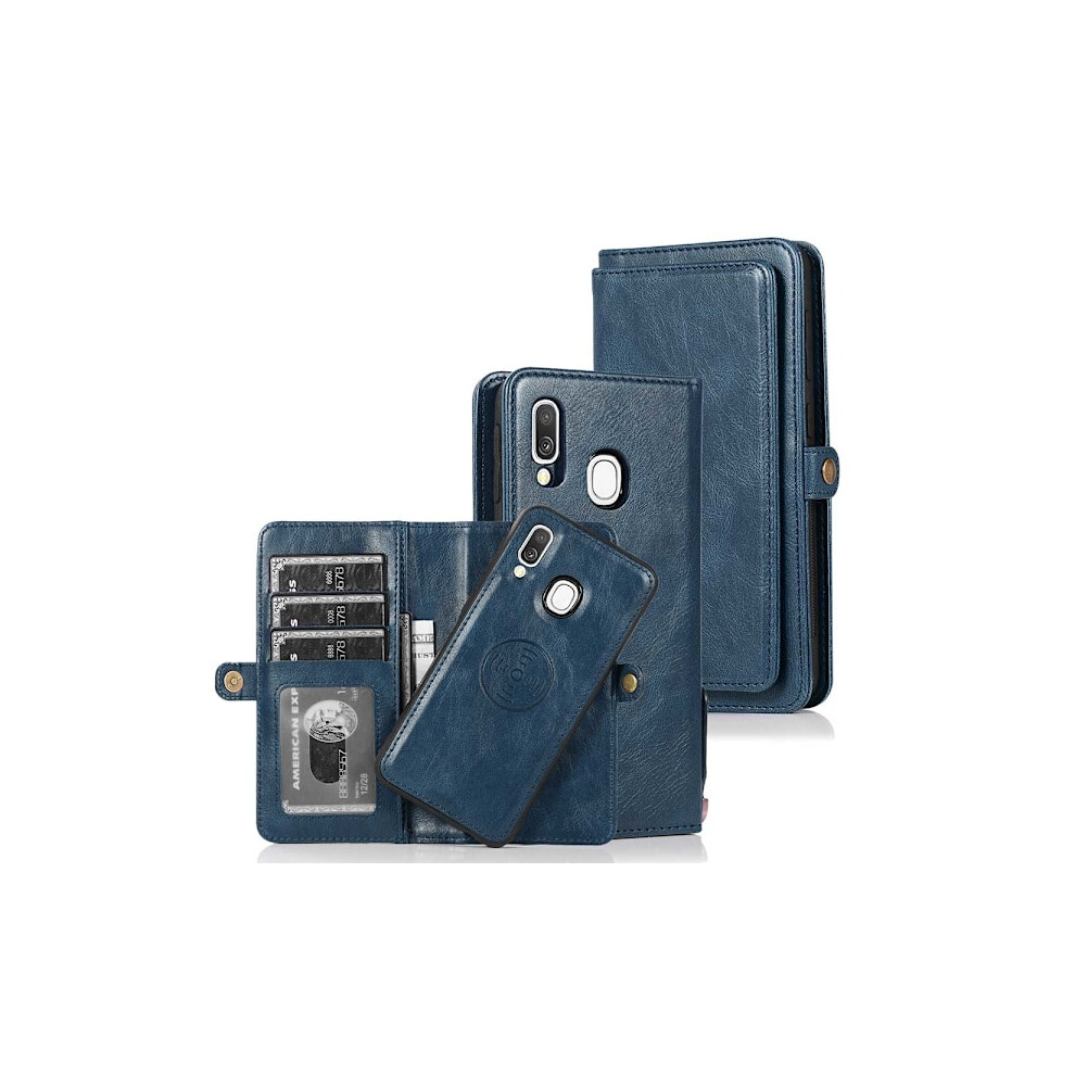 Compatible With Samsung Galaxy A40 - Smooth Powerful Wallet Case Dark Blue 9083649021934