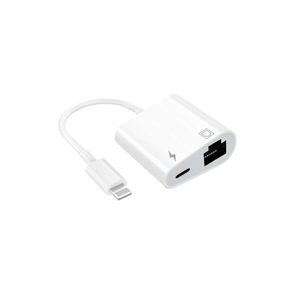 Glad-Lightning To Ethernet Adapter, 2-In-1 Ethernet Lan Network Adapter With Charging Port 9083649022184