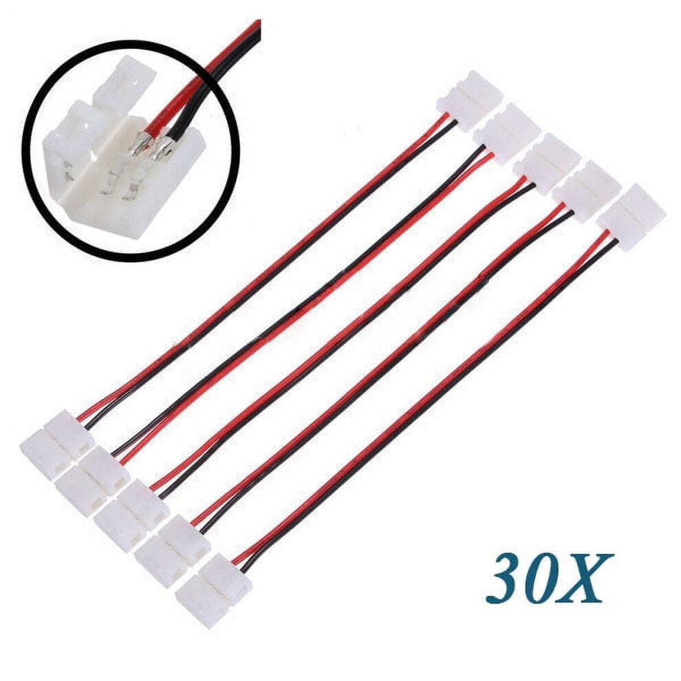 30X Led Pcb Connector Adapter 2 Pin For 5050 Monocolor And Rgb Strip 8Mm Wide 9083649022382
