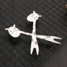 304 Stainless Steel Fruit Fork Creative-children Cartoon Moon Cake Fork Two Tooth Fork Western Cute Fruit Sign Long Coli Fruit Fork