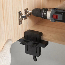 Wekvgz 1pc Cabinet Door Mounting Jig, Adjustable Hidden Hinge Jig with Clamp, Compatible with Kitchen, Bathroom Cabinet & Wardrobe Installation