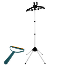 Adjustable Telescopic Clothes Steamer Stand with 360 Rotating Hanger and Foldable Garment Holder