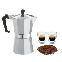 6 Cup Aluminum Moka Pot Stovetop Espresso Maker for Barista Quality Italian Style Coffee