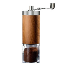 Manual Coffee Grinder with Stainless Steel Burr, Dual Bearing Hand Coffee Grinder for Home and Camping