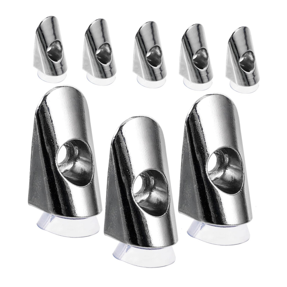Glass Shelf Brackets Adjustable Zinc Alloy Supports For Cabinets Bathroom Secure 8Pcs Set 9113335059375