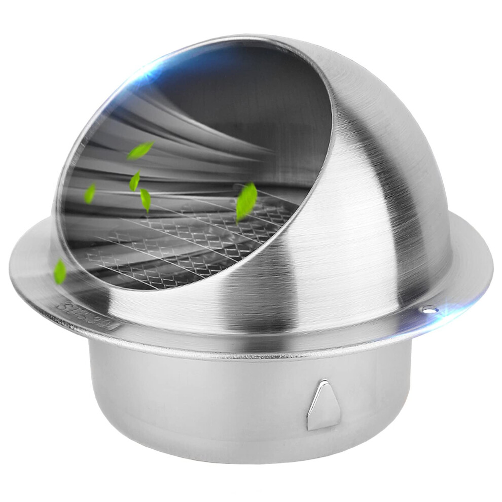 Stainless Steel Outdoor Wall Vent Cover With Mesh Screen For Dryer And Exhaust Fans (2.8In & 4In) 9174973012177