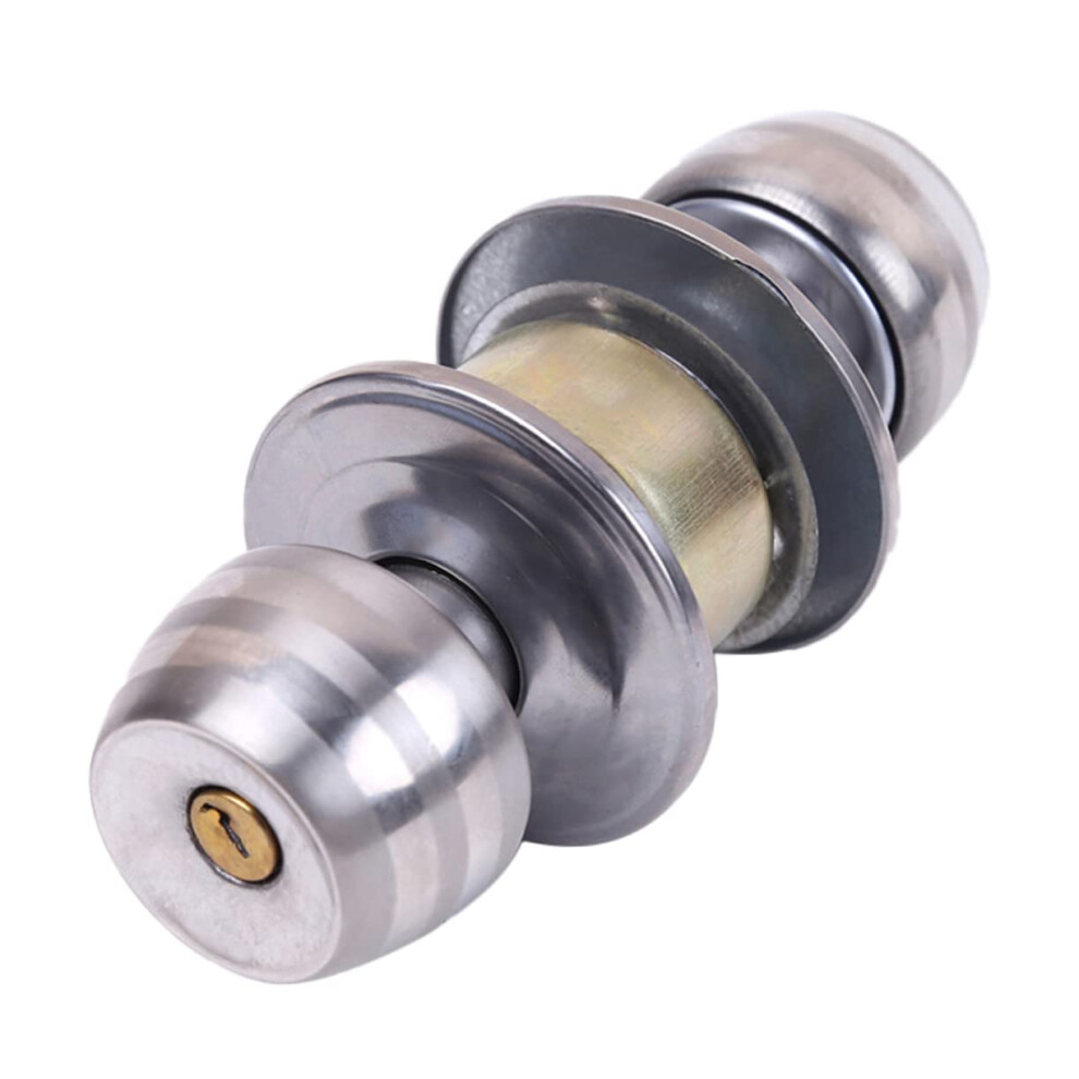 Stainless Steel Keyed Entry Door Knob, Ball Design Lock For Bedroom Bathroom, Easy Installation 9113335059566