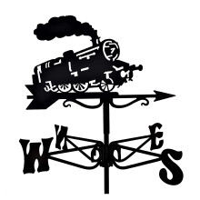Weather Vane Stainless Steel Wind Direction Indicator for Garden Yard Roof 35x50cm Steam Engine Design