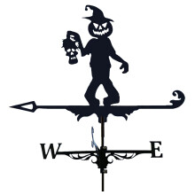 Halloween Weathervane Metal Pumpkin Wind Direction Indicator Retro RustResistant Garden Roof Decor