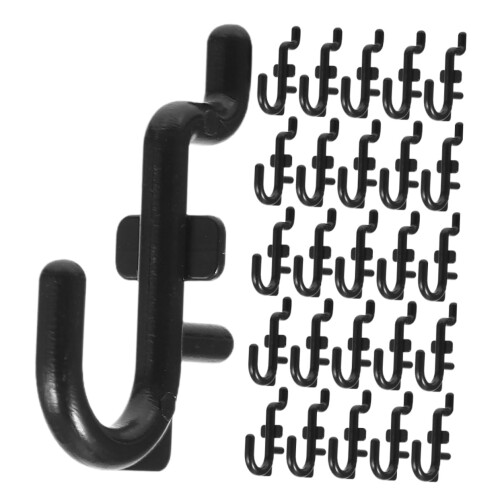 50pcs Plastic Pegboard Hooks JShaped Garage Accessories for Secure Tool Storage and Easy Installation