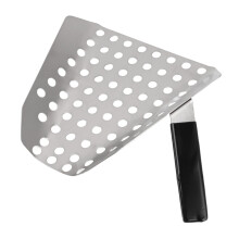 Stainless Steel Popcorn Scoop with Perforated Kernel Filter and Ergonomic Handle for Theaters and Shops