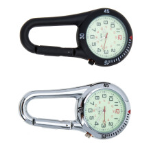 2Pcs Outdoor Pocket Watch Glow in The Dark Carabiner Watch Small Pocket Watch Camping Watch