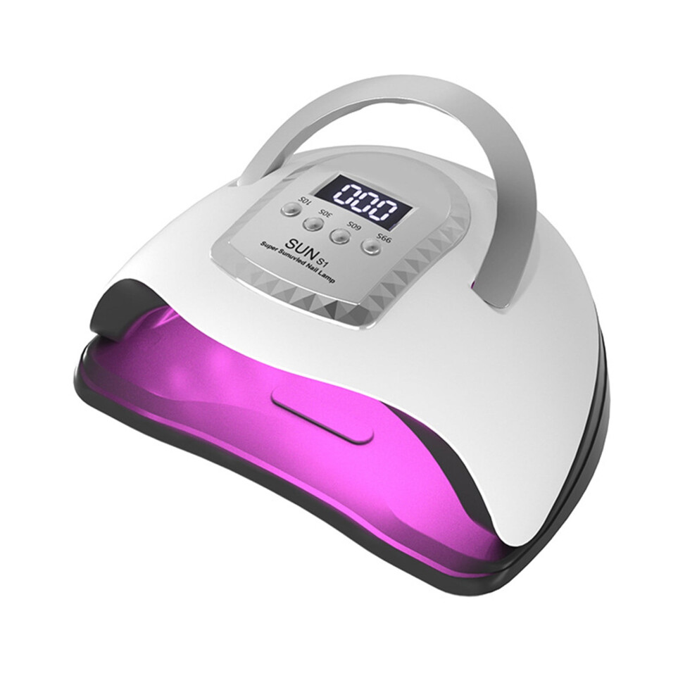 Light Meriler Led Nail Lamp With 4 Timer Settings, 280W Quick Nail Dryer, Lcd Display, Portable Handle, 66 Beads For Nail Art Curing At Home