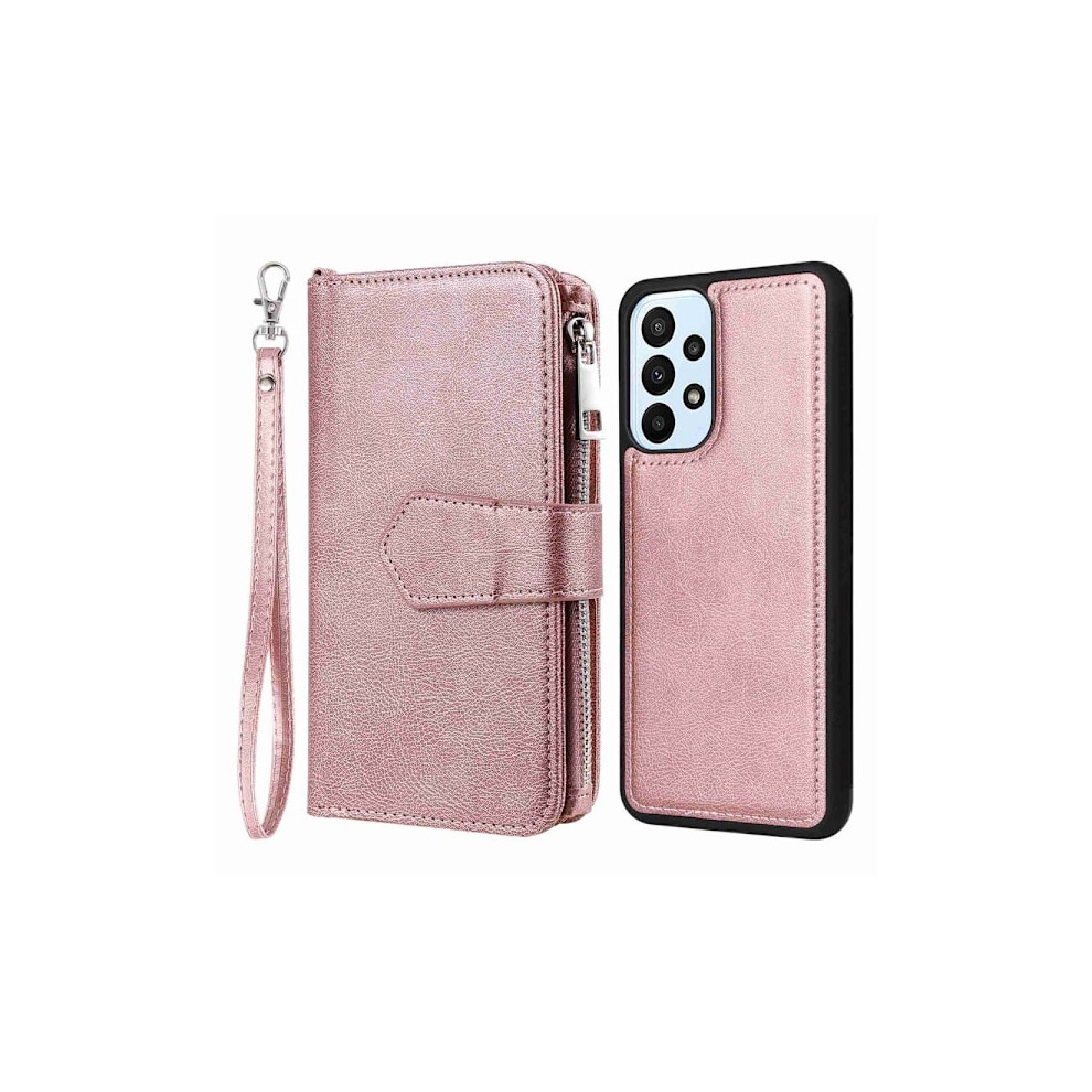 Compatible With Samsung Galaxy A23 5G 2In1 Magnet Case / Wallet Case Rose Gold 9110895264416