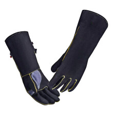 662-932 Heat-resistant Leather Gloves with Aluminum Foil Insulated Long Sleeve Suitable for Barbecue Tig Welding Mig and Oven