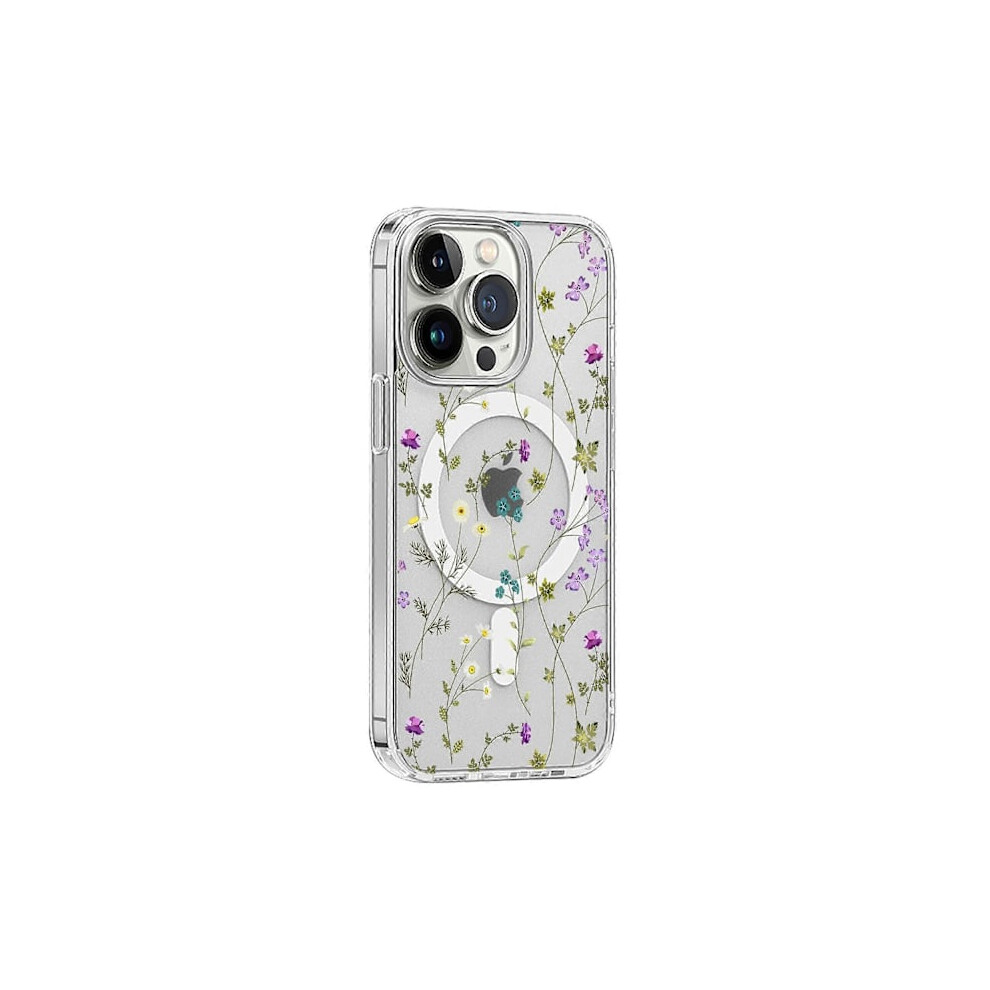 For Compatible With Iphone 16 Pro Case Flower Series Tpu+Pc Phone Case Compatible With Magsafe - Transparent 9110895264515