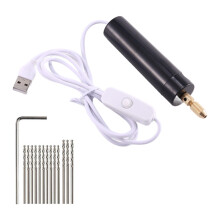 0.7-1.2Mm Micro-Electric Hand Drill Set for Resin,Electric Mini Jewelry Making Electrical Pin Vise Kit