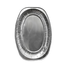 Mizh 20pcs Disposable Oval Serving Plates Aluminium Foil Tray Serving Dishes Tableware for Catering BBQ Banquet Parties (Random Style)