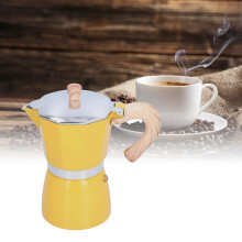 6 Cups Stovetop Espresso Maker Classic Italian Coffee Brewer for Gas or Electric Stove Yellow