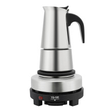 Stovetop Espresso Maker 4 Cup Stainless Steel Moka Pot with Adjustable Temperature for Home or Office