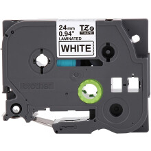 Genuine P-touch TZE-251 Tape, 1" (0.94") Standard Laminated P-touch Tape, Black on White, Perfect for Indoor