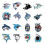 50 cartoon shark graffiti stickers L 4