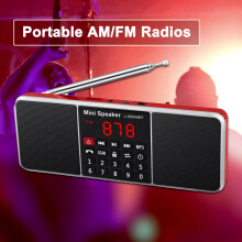 SUSUchens L 288AMBT Mini Bass Wireless Bluetooth compatible Speaker with FM/AM Radio Portable MP3 Audio Music for Outdoor Golden