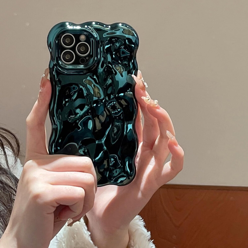 Ueebai Case For Compatible With Iphone 13 Pro 6.1 Inch, Cute Solid Color Curly Wave Shockproof Soft Tpu Bumper, Candy Color Water Ripple 3D Slim 9071309761740