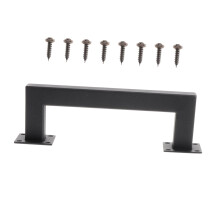 Barn Door Handle Black Steel Rustic Pull for Interior and Exterior Doors with Easy Installation