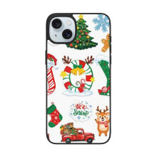 God Jul kompatibelt med iPhone15 telefonskal, stötsäkert telefonskal med PC + TPU för dubbelkamera kompatibelt med iPhone15Plus