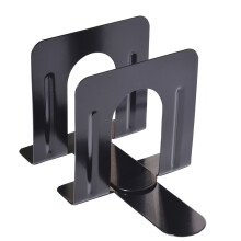 LKWLPD 2pcs Universal Bookends, Heavy Gauge Steel, 4.75" x 5.25" Black Non-Skid Book Stopper for Shelves